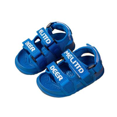 China 2021 summer simple design solid color letters fashion Korean non-slip children's breathable flat sandals for sale