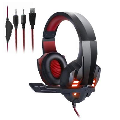 China New Design Cable Headband Over Ear Gaming Headphones LED Light Custom PS4 Headset With MIC for sale