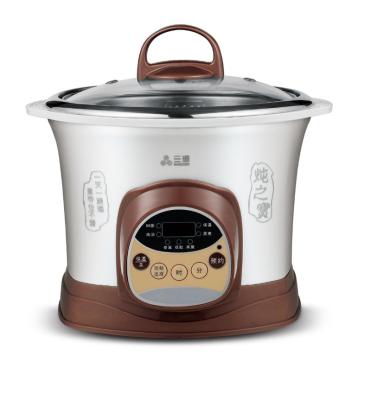 China High Quality Car Stainless Steel Red Housing Electric Ceramic Stew Pot Slow Cooker For Baby Cooking for sale