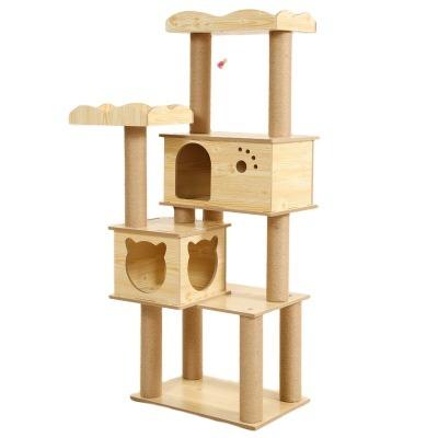 China Huge Size Sustainable Cat Tree House Cat Climbing Frame With Scratching Post And Stairs for sale