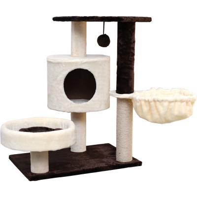 China Hot Selling Wholesale Viable Amazon Cat Tree House Wooden Cat Climbing Scratching Tree Sisal Scratching Post Cat Tree for sale