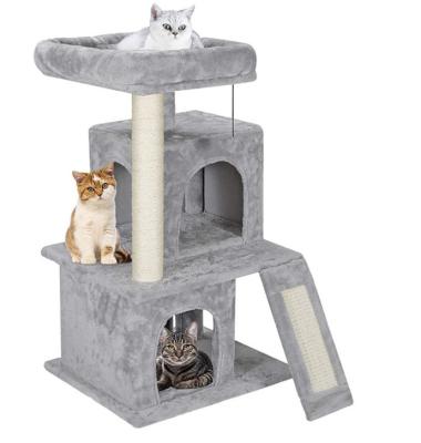 China New Designed Cat Tree Cat Tower With Viable Striping Post Stair Cat Jumping Toy for sale