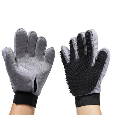 China New Durable Pet Gloves Silicone 333 Velvet Hair Five Finger Pet Gloves For Dogs Or Cats for sale