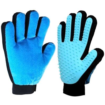 China Dogs Upgraded New Brush Cloth Fur Five Finger Gloves Cat Dog Pet Gloves for sale