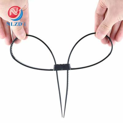 China 12x700mm Double Flex Cuff Wire Black Nylon Nylon Plastic Cable Tie Rope Strap Zip Ties for sale