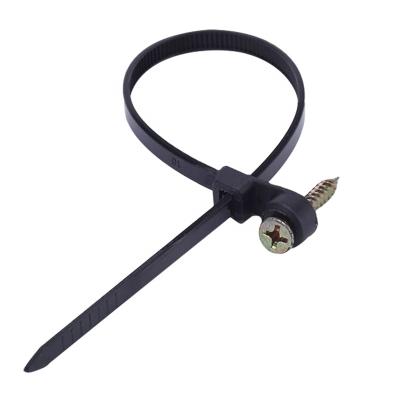 China Nylon Fixed Cable Tie Screw Mount Zip Plastic Nylon Cable Ties With Mounting Hole for sale