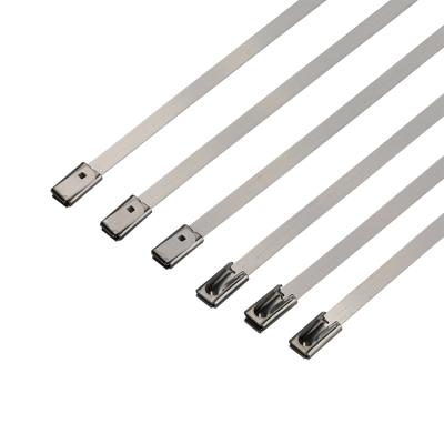 China 4.6* 300 Wires Stainless Steel Containment Cable Ties Wrap Coated Self Locking Metal Zip Ties for sale