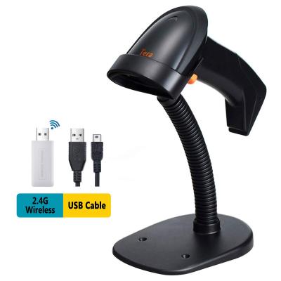 China Tera Reader 1D Wireless&Wired Barcode Scanner with Display Low Price Scanner High Quality Wired Barcode with Stand 30-1000mm for sale