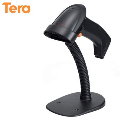 China Tera Wireless Barcode Scanner 1D Laser Barcode Reader with Stand 2 in 1 2.4GHz and USB 2.0 30-1000mm Handheld Barcode Cable Reader 30-1000mm for sale