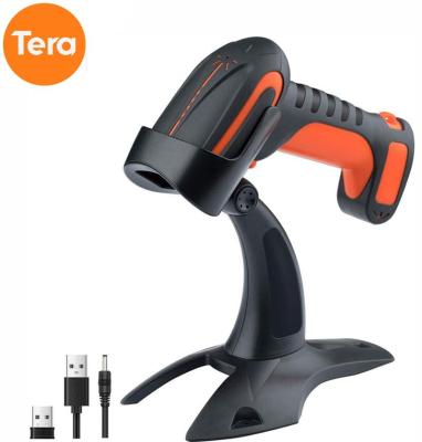 China Tera Wireless Barcode Reader Blue Tooth Barcode Reader Extreme Drop Resistance Barcode Scanner 1D 2D QR with Stand 8100 30-1000mm for sale