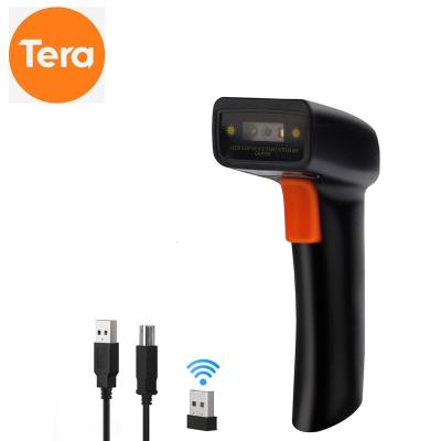 China Tera QR 1D 2D Radio and Barcode Portable Handheld Cable Scanner with Vibration Display Accurate Rapid Aiming System and Alert 30-1000mm for sale