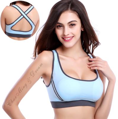 China Low Price Breathable Quantity 10 Colors Cross Push Up Workout Seamless Gym Fitness Movement Women Yoga Sports Bra for sale