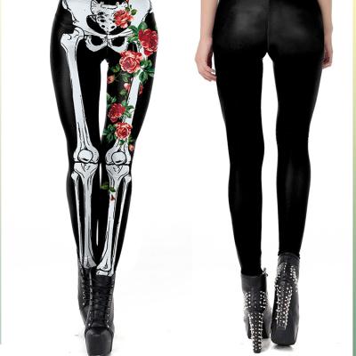 China Breathable Hot New Products Elastic Terror Halloween Costume 3d Printing Skull Performance Leggings for sale