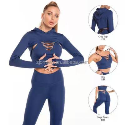 China China Factory Breathable 2021 Best Selling Custom Active Culture Yoga Top Fitness Set Women Sports Suit Nylon Spandex Yoga Clothes for sale