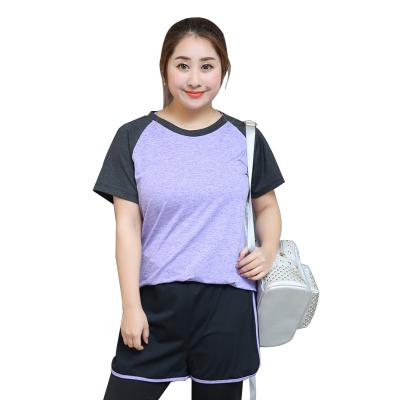 China China Factory Breathable Cute Gym Fat Girls Active Sports Training Short T-shirt Plus Size Yoga Wear for sale