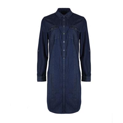 China 2021 Wholesale Breathable Women Casual Ladies Sheath Long Oversized Loose Shirt Jean Denim Dress for sale