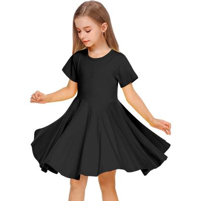 China Washable Swing Skater Twirl Summer Dress Short Sleeve A Line Girls Dress for sale