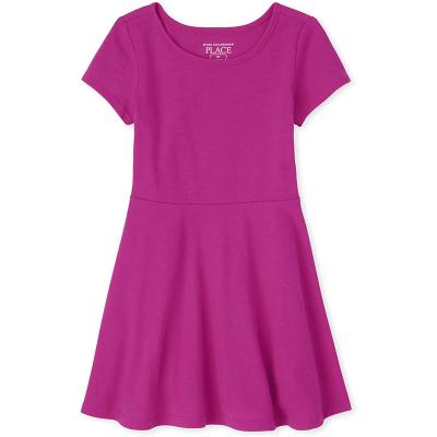 China The Children's Place Washable Toddler Girls Short Sleeve Basic Skater Dress for sale