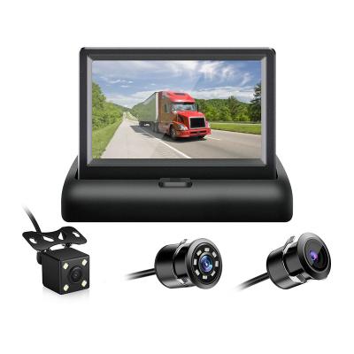 China 4.3 inch TFT LCD Foldable Car Monitor Reverse Parking Adjustable Display Angle and IR/LED Night Vision Rear View Camera for sale