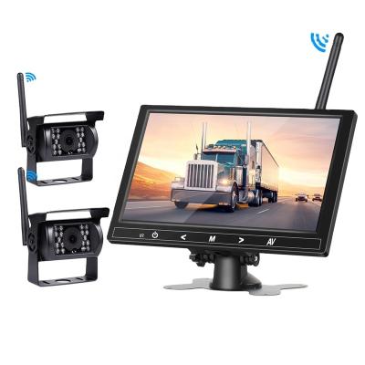 China Multi-Language Support 2ch 4CH 7 Inch TFT LCD Night Vision Car Rear View Monitor With Wireless Truck Camera System for sale