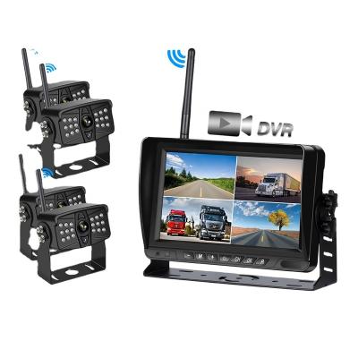 China Multi-Language Signal HD 1080P Wireless Backup Image Digital Monitor Kit 7 Inch HD Camera Radio Support Rear Front View Camera For Truck for sale