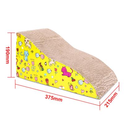 China Sustainable Hot Selling Scratch-Resistant Cat Board Wrinkled Cat Scratch Post Cat House With Catnip for sale