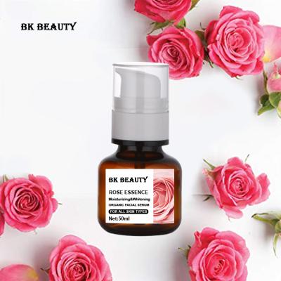 China Low Moq Natural Vegan Skin Revitalizer Organic Rose Hyaluronic Acid Vitamin C Face Serum Whitening Private Label for sale