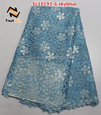 China Embroidery Viable Fabric Chemical Lace With Sequins Fashion Style SL10193-6 for sale