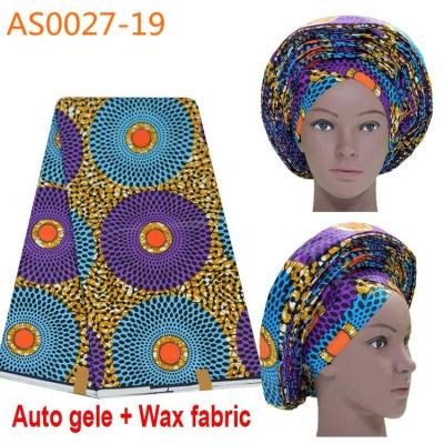 China 100% African cotton party wax fabric aso oke gele headtie for women for sale