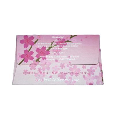 China Luxury Factory Wholesale Pink Microfiber Customized Jewelry Polishing Cloth for sale