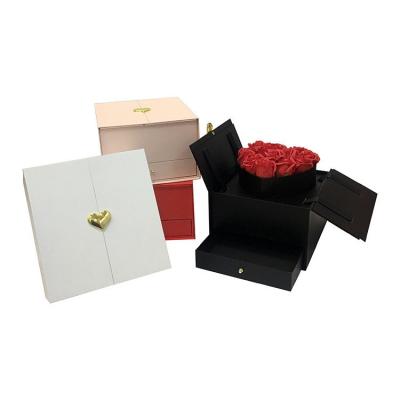 China Recyclable Square Flower Gift Box Valentine's Day LOYALTY Drawer Flower Box Double Hand Gift Box for sale