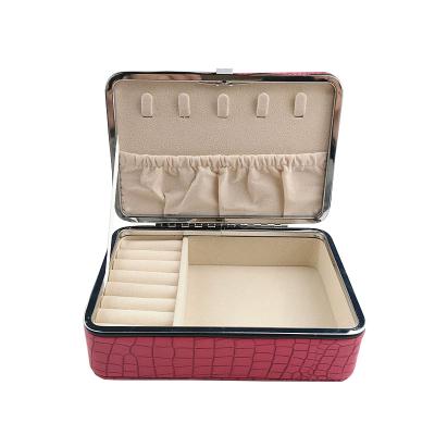 China Sustainable Wholesale Modern Style Travel Jewelry Leather Package Storage PU Leather Boxes for sale