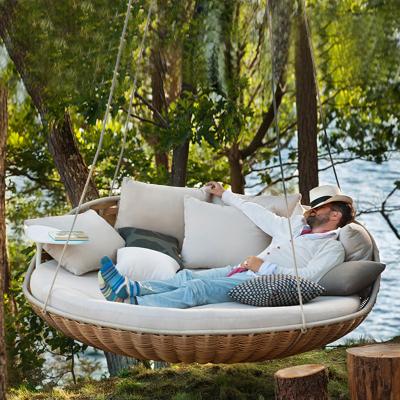 China Waterproof Outdoor Garden Bird Rattan PE Hammock Swing Anti-UV Leisure Nest Double Bed Daylight Hanging Bed for sale