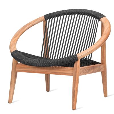 China ANTI-UV style one seat sofa teak frame waterproof modern rope woven sofa outdoor garden leisure furniture garden sofa set for sale