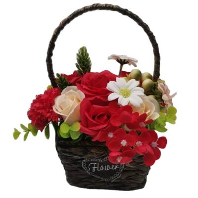 China Soap HOT Selling Soap Flower in Rattan Basket with Hand Made for Home Decoration for sale