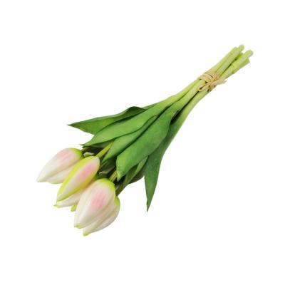 China Real Touch Artificial Flower Plant Strip Tulip Bouquet Home Valentine's Day Decorative Flowers and Garlands for sale