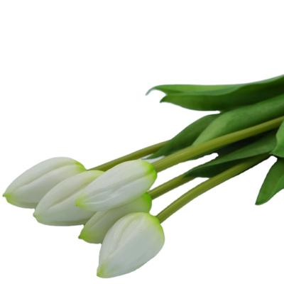 China Strip Green Environmental Protection Artificial Flowers Tulip Good Quality Beautiful Home Decoration Decorative Flowers And Garlands for sale