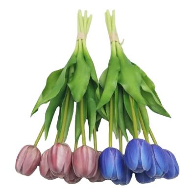 China Best Selling Wedding Band Real Touch Decorative Artificial Flower Tulips 3D Artificial Flower Printed Artificial Tulip for sale