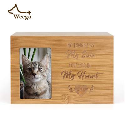 China Weego Pet Memorial Photo Frame Cremation Frame Viable Funeral Wooden Keepsake Urns For Dogs&Cats Personalized Ashes Urns for sale