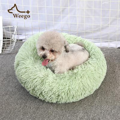 China Long Plush Sustainable Fluffy Pet Bed Weego Soft Pet Cages Dog Kennel Keep Warm Pet Bed for sale