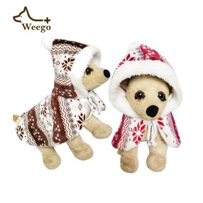 China Weego New Arrivals Sustainable Pet Apparel Snow Fleece Pet Mask Warm Dog Christmas Clothes Dog Christmas Cape for sale