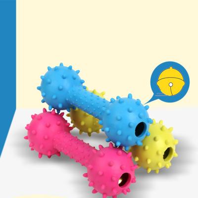 China Weego Viable Hot Sale Pet Toys Bones Spiky Barbell Dog Chew Toys Elastic TPR Dog Toys for sale