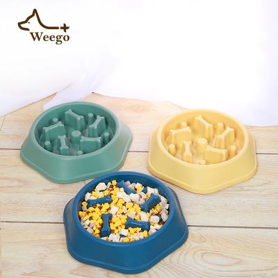 China Weego Sustainable No Toxic Slower Eating Pet Puzzle Bowl Non Slip Feeding Dishes Puzzle Maze Fun Feeder Interactive Bloat Retriever Pet Bowls for sale