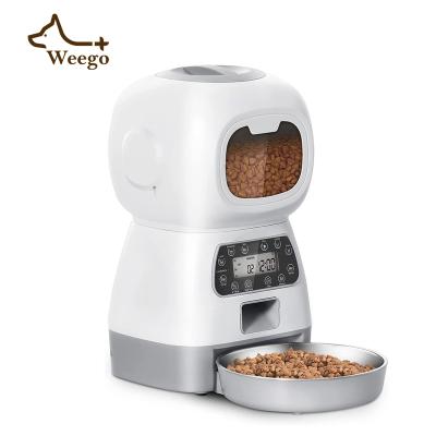 China Weego 3.5L Automatic Pet Feeder Chip Pet Feeder for Cats and Dogs Visible Function Auto Window and Memory Cat Feeder for sale