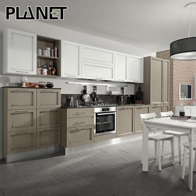 China Modern Classic I Shaped White Low Cabinet Two Tone Complete Kitchen Units Shaker Wall Cabinet Gray Shaker Cabinet for sale