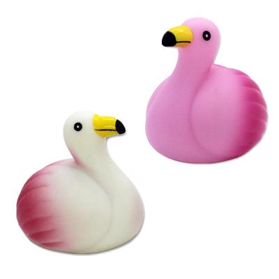 China Bath Toy Cute Bathing Toys Plastic PVC Water Toys Led Flamingo Bath Instant Lightweight Eco-Friendly Animal Toy for sale