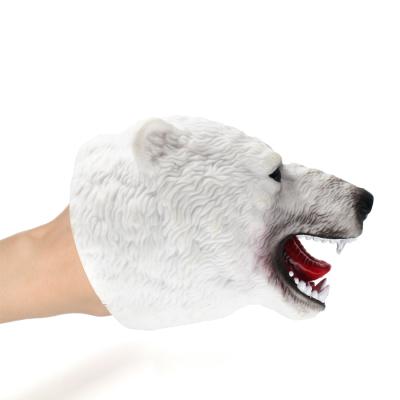 China Big Hand Interactive Toy Realistic Soft Plastic Rubber Kids Big Game Dog Animal Hand Puppet for sale