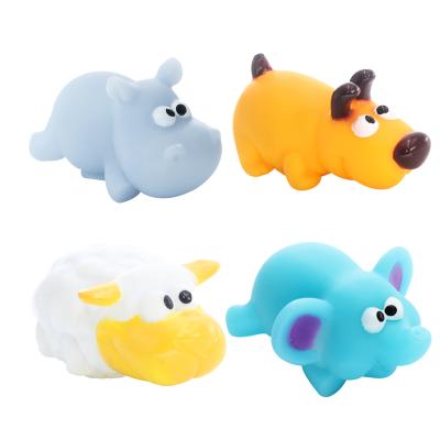 China NO--Toxic Cute Traction Line PVC Plastic Toy Jiggle Ride Animal Farm Elephant Sheep Toy for sale