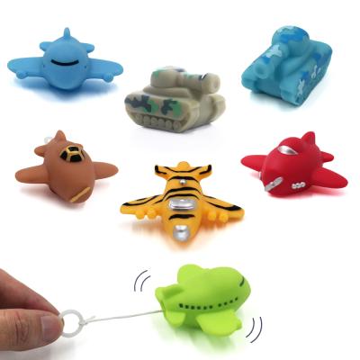 China The pull line and he will run the quake safety tank aircraft vehicle cartoon hot sale PVC plastic pull line toy for sale