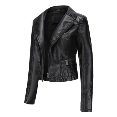 China Wholesale new women's waterproof autumn and winter fashion leather jacket slim locomotives women's leather jacket for sale